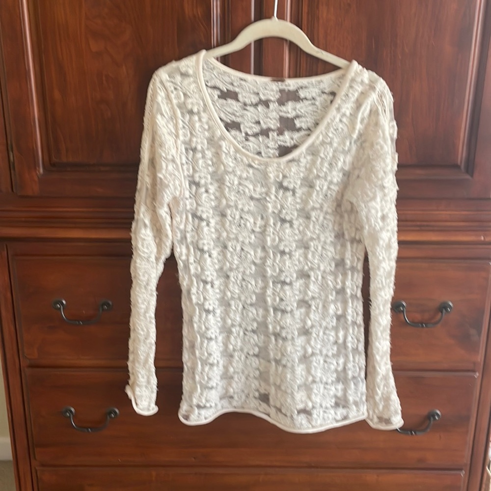 Free People Lace Top Cream